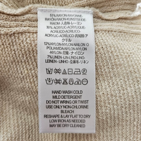 FREE PEOPLE Women's Criss Cross Pull-Over Cream Long Slit Tunic Sweater Sz L - Picture 10 of 14